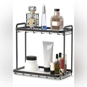 Black Metal Bathroom Shelf Organizer